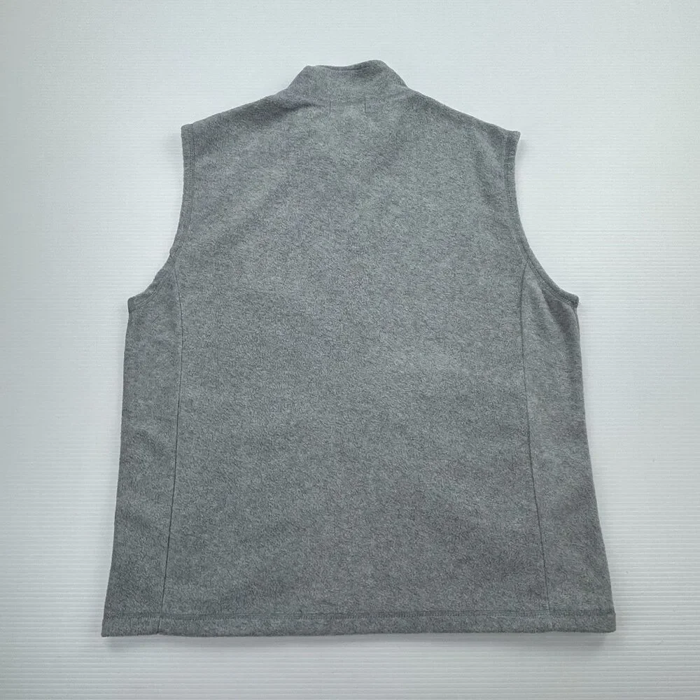 Saddlebred Men’s Gray Fleece Zip Vest L Classic Normcore Preppy Casual